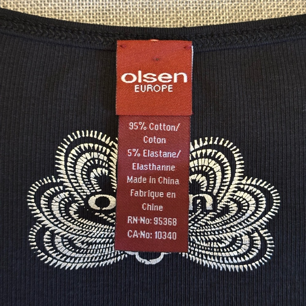 OLSEN Europe Black T-Shirt with Embellishment, Sz 10. EUC. - Picture 5 of 8